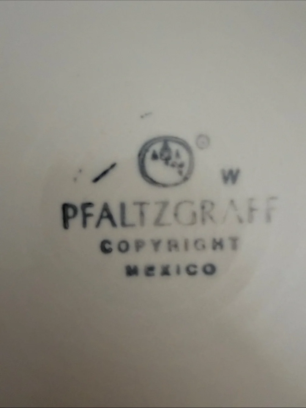 Pfaltzgraff dinner plates blue Villa Flora MEXICO back stamp - one 11